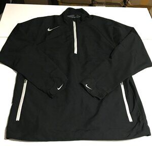 Nike Golf Mens Medium Black Windbreaker Jacket 1/2 Zip Pullover